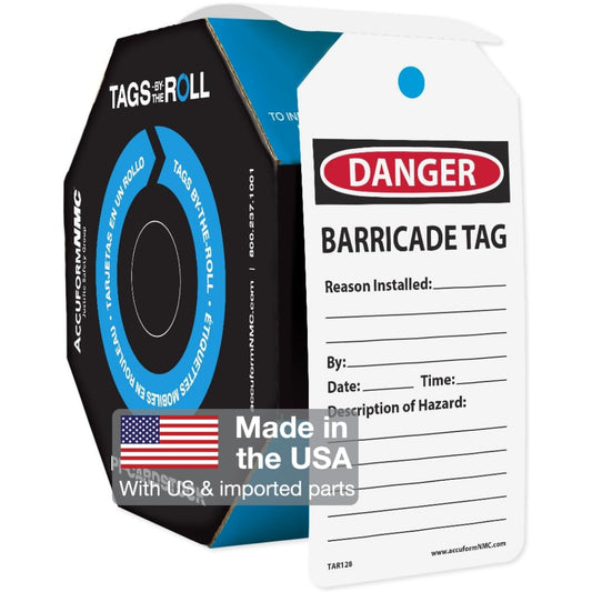 Accuform Safety Tags by-The-Roll for Caution Barricade Use