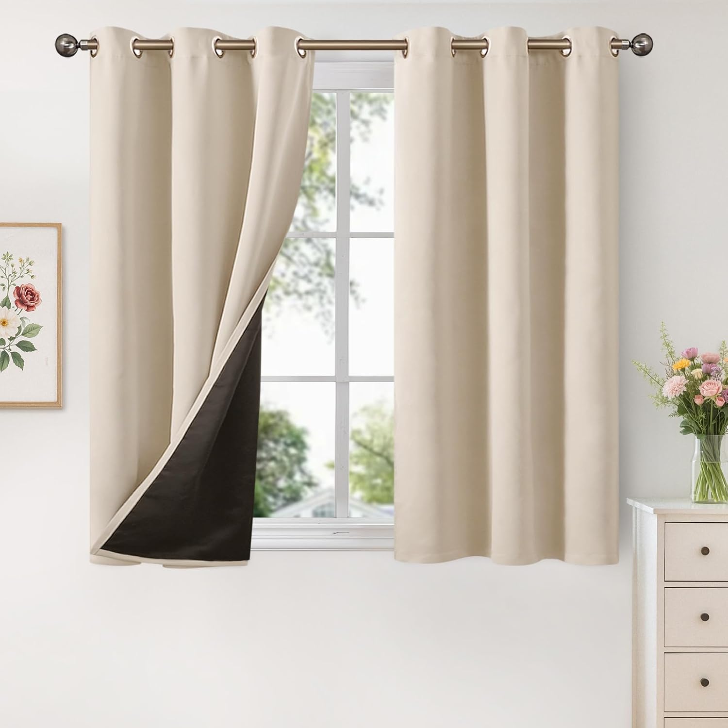 YoungsTex 100% Blackout Curtains for Bedroom and Living Room
