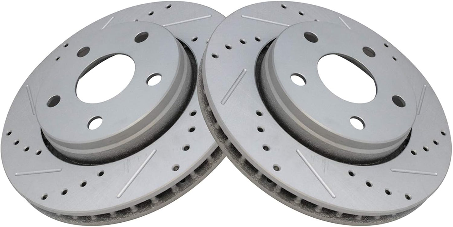 TRQ Front Performance Brake Rotors Set for Jeep Wrangler 2007-2018