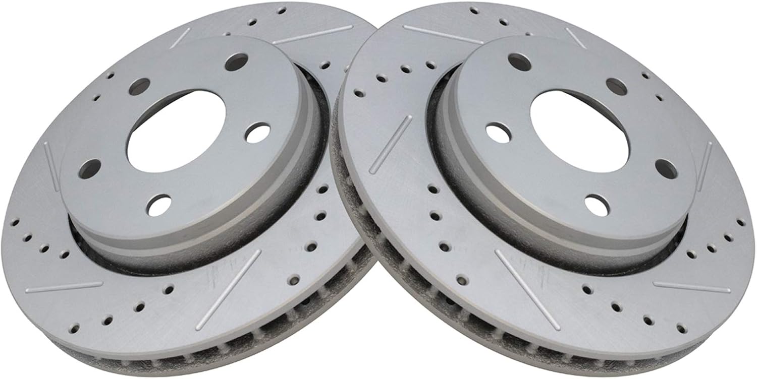 TRQ Front Performance Brake Rotors Set for Jeep Wrangler 2007-2018