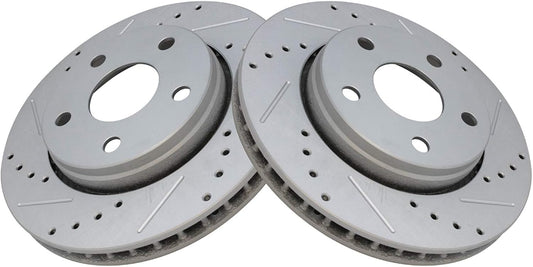 TRQ Front Performance Brake Rotors Set for Jeep Wrangler 2007-2018