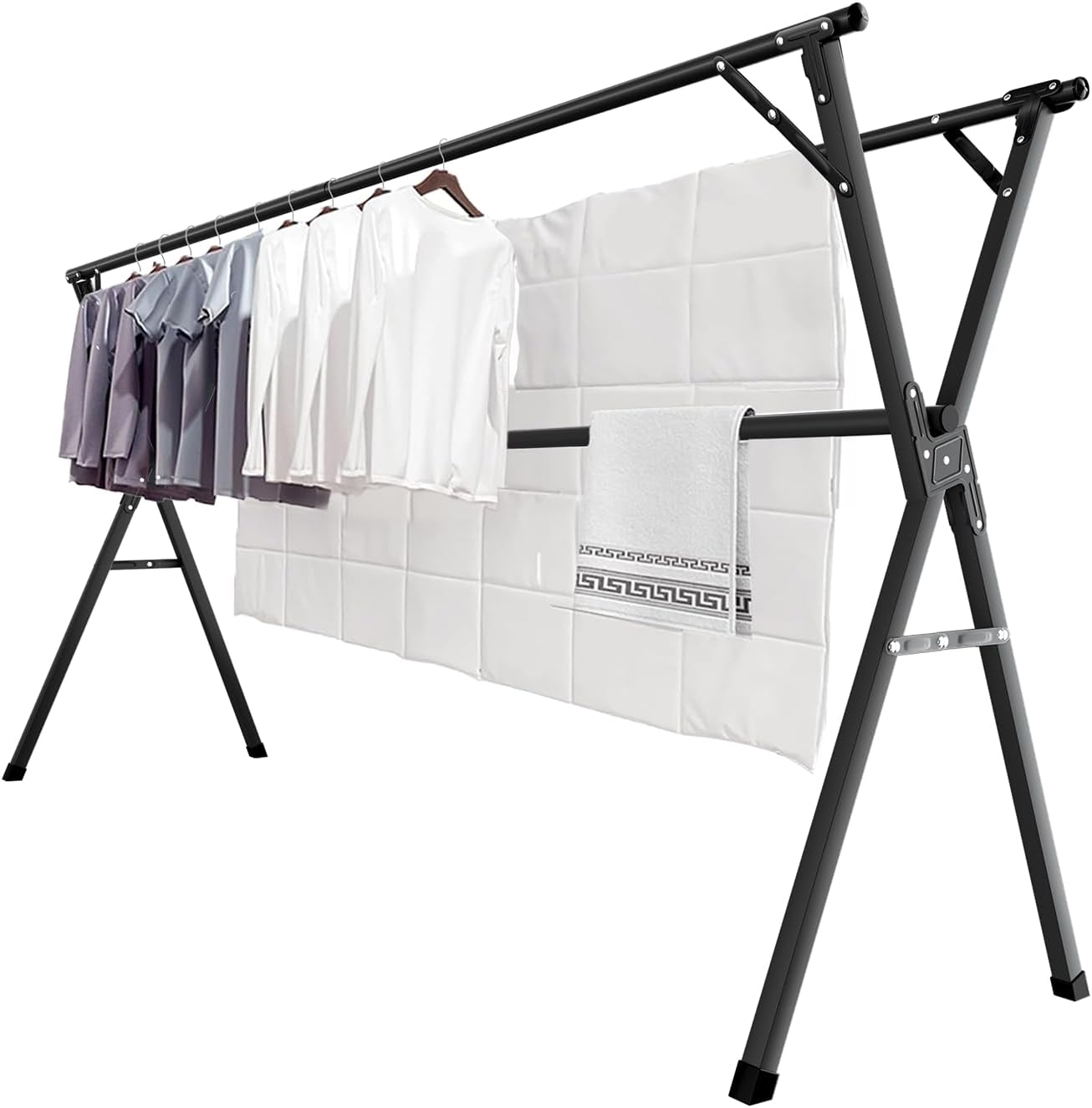 JAUREE 95 Inches Clothes Drying Rack for Indoor and Outdoor Use