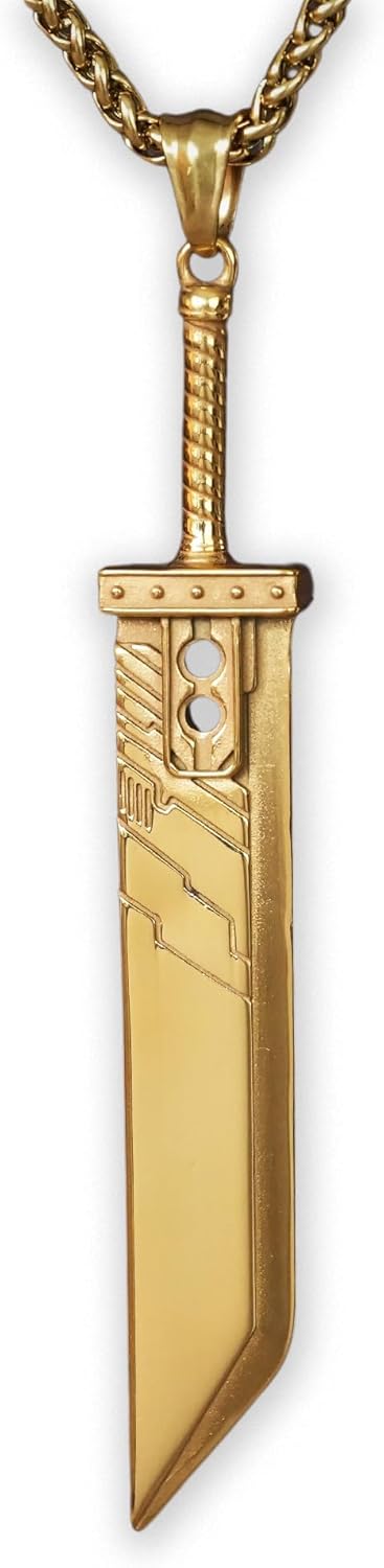 Extra Large Fantasy RPG VII Remake Cloud Buster Sword Pendant