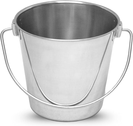 16 Quart Heavy Duty Stainless Steel Round Bucket for Livestock
