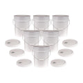 5 Gallon White Bucket with Pour Spout Lid 12-Pack - Durable 90 Mil