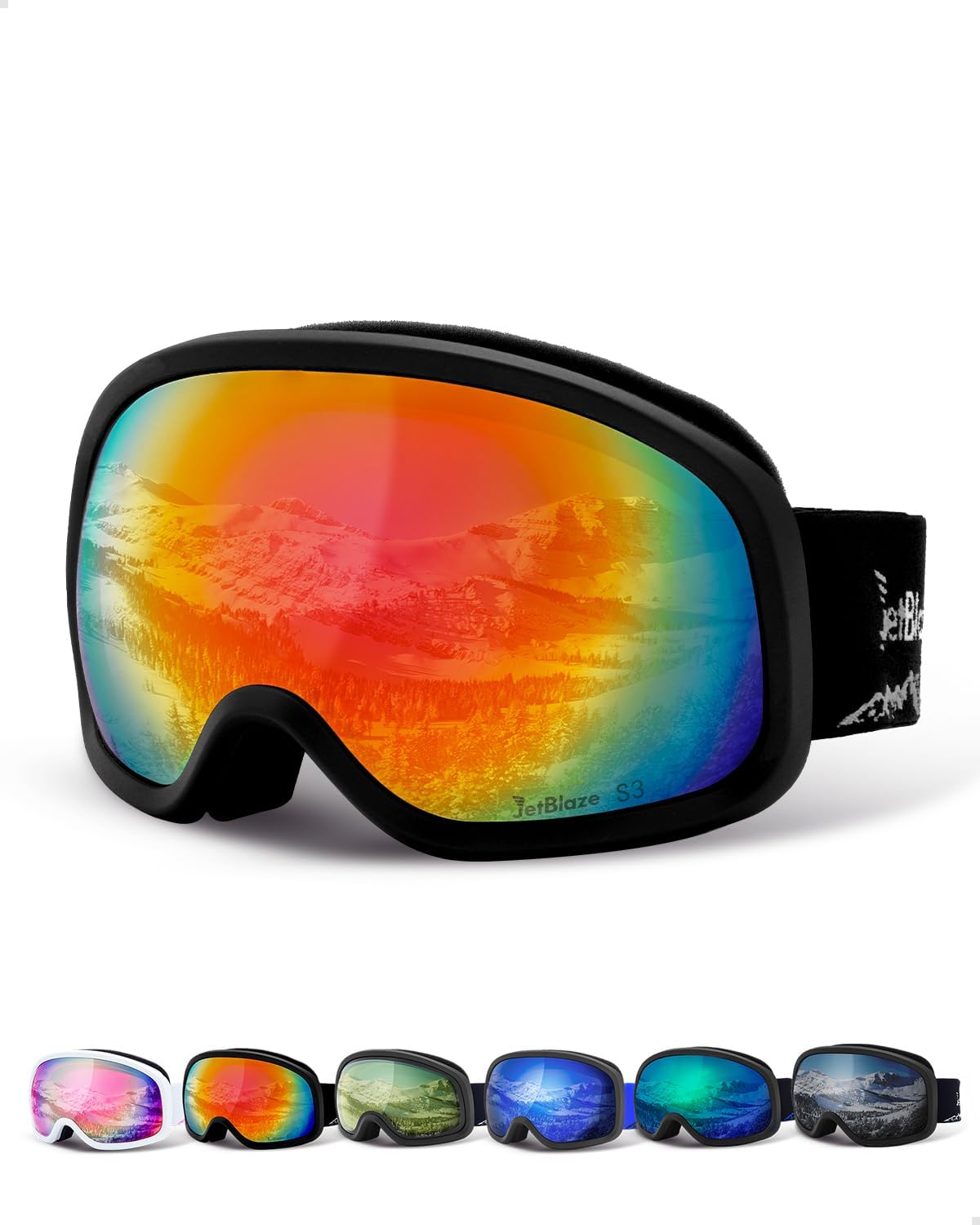JetBlaze OTG Anti-Fog Snow Goggles