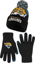 Official NFL Youth Super Soft Winter Beanie with Pom and Gloves