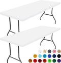 Spandex 8 Foot Rectangle Table Cloth 2 Pack - Stretch Fitted