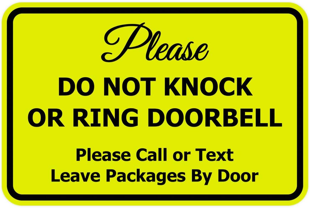 Classic Framed Please Do Not Knock Door Sign - 5 Pack Set