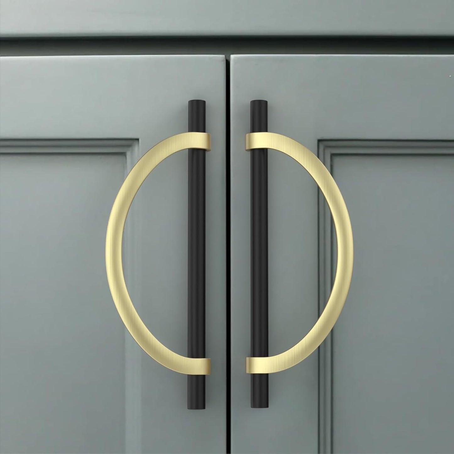 Stylish Black Brushed Gold Cabinet Pulls for Modern Kitchens