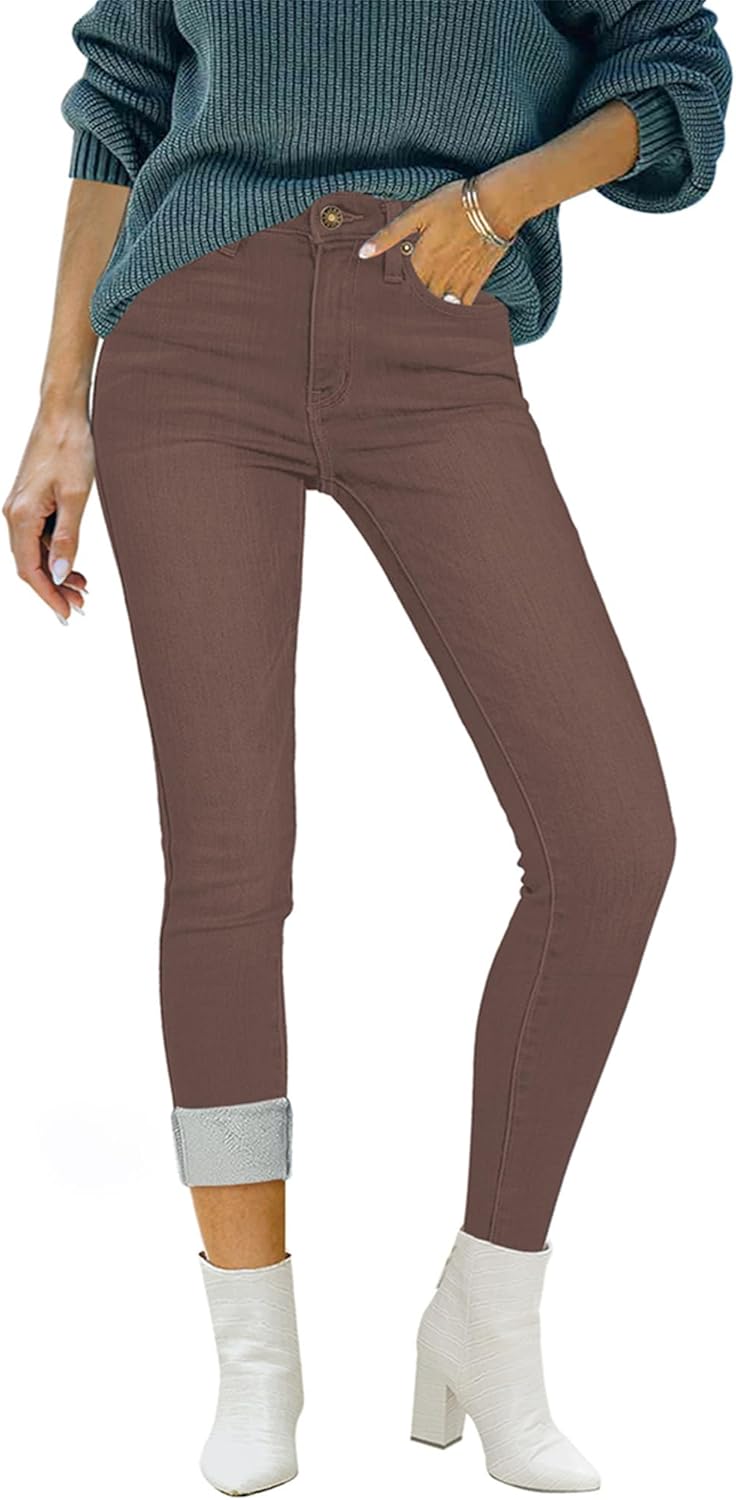 Luvamia Women's Fleece Lined Jeans for Winter Comfort and Style