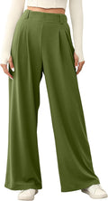 EVALESS Wide Leg Pants for Women High Waisted Waffle Knit Fleece
