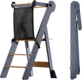 Foldable Toddler Standing Tower - Adjustable Height Kitchen Stool