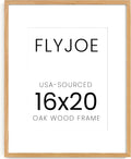 16x20 Oak Wood Picture Frame with Mat for 11x14 Photos