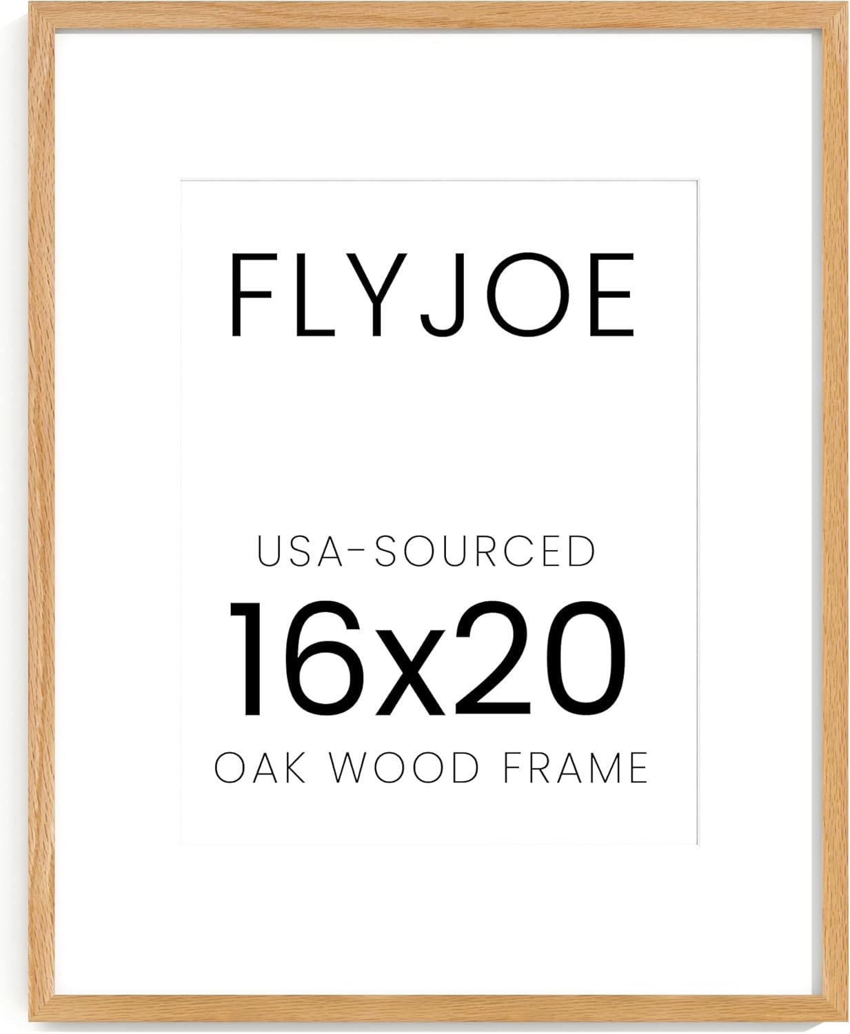 16x20 Oak Wood Picture Frame with Mat for 11x14 Photos