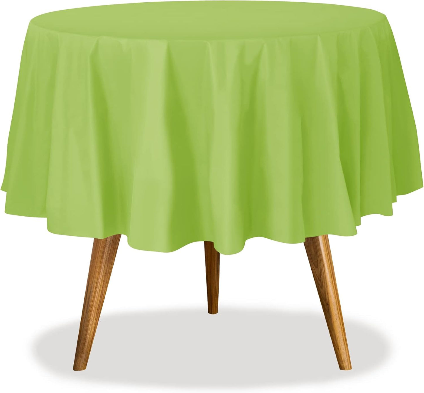 Lime Green Disposable Plastic Tablecloths for Round Tables 36 Pack