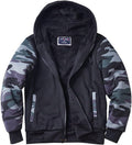 Facitisu Heavyweight Sherpa Lined Fleece Hoodie - Warm Winter Zip Men