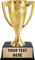 Gold Cup Trophy with Custom Engraving - 5.75in Personalized Swirl Cup