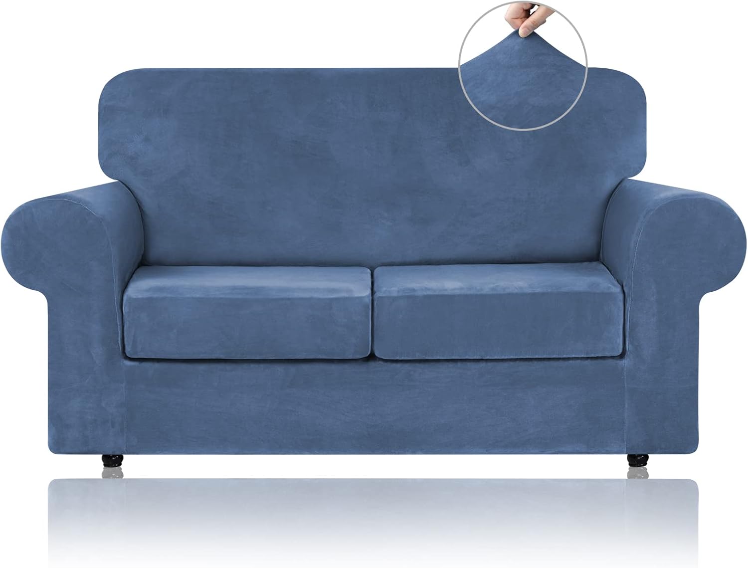 WEERRW Velvet Couch Covers for 2 Cushion Sofa - Luxurious Protection