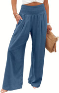 Women's Stylish Linen Palazzo Pants - Bohemian Wide Leg Design
