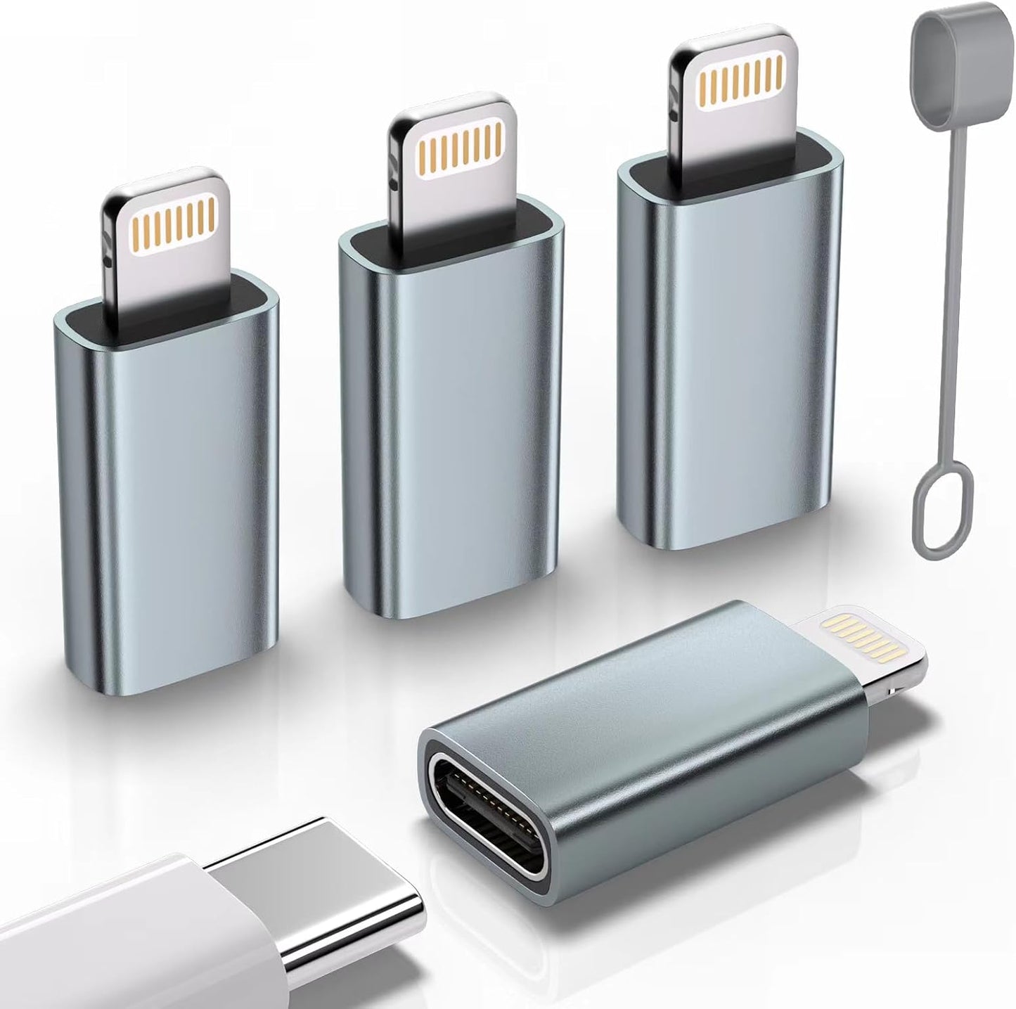 Fast Charge 4-Pack Lightning Adapters - Sync & Charge Effortlessly!
