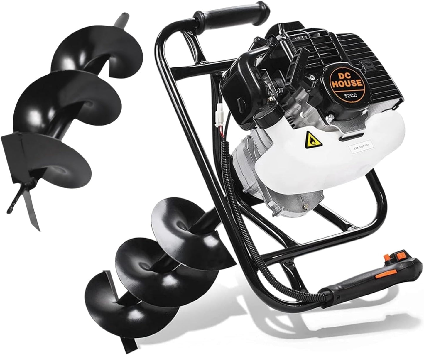DC HOUSE 52cc Gas Powered Earth Auger for Easy Digging Tasks