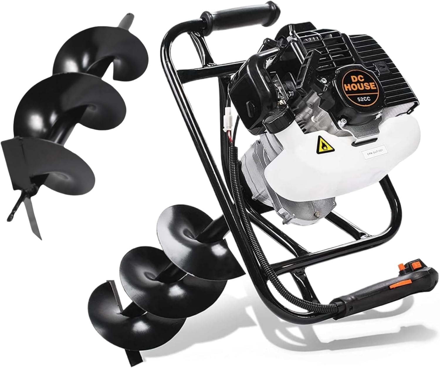DC HOUSE 52cc Gas Powered Earth Auger for Easy Digging Tasks