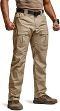 CQR Men's Flex Ripstop Tactical Pants - Water Resistant, Stretchy Fit
