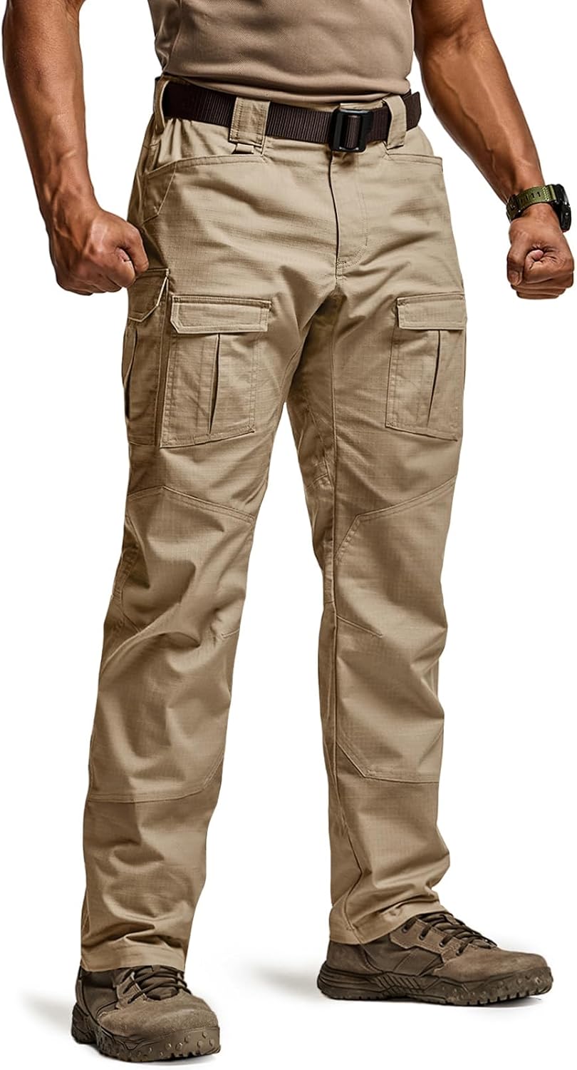 CQR Men's Flex Ripstop Tactical Pants for Outdoor Adventures