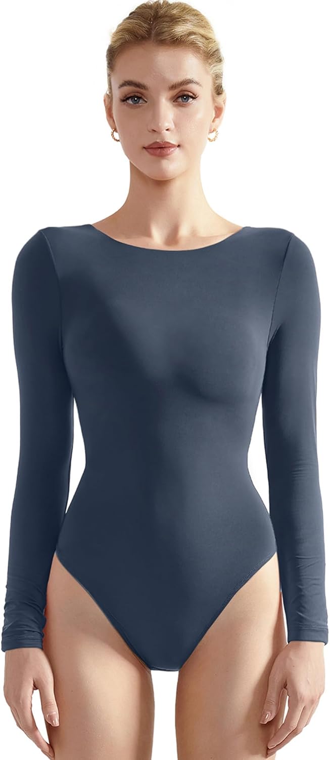 SUUKSESS Women Crew Neck Long Sleeve Bodysuit for Every Occasion