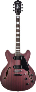 Grote 335 Style Jazz Electric Guitar Flame Maple Top Semi-Hollow - P90