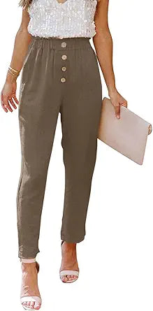 NIMIN Womens Casual Loose Pants Comfy Cropped Work Pants