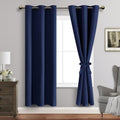 Navy Blue Blackout Curtains with Tiebacks - Thermal, Noise Reducing
