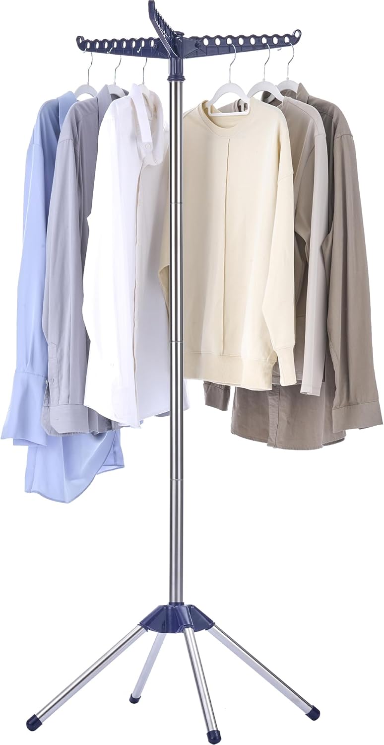 Space-Saving Foldable Drying Rack | Rotating Rail | Stainless Steel | CASAMAYA