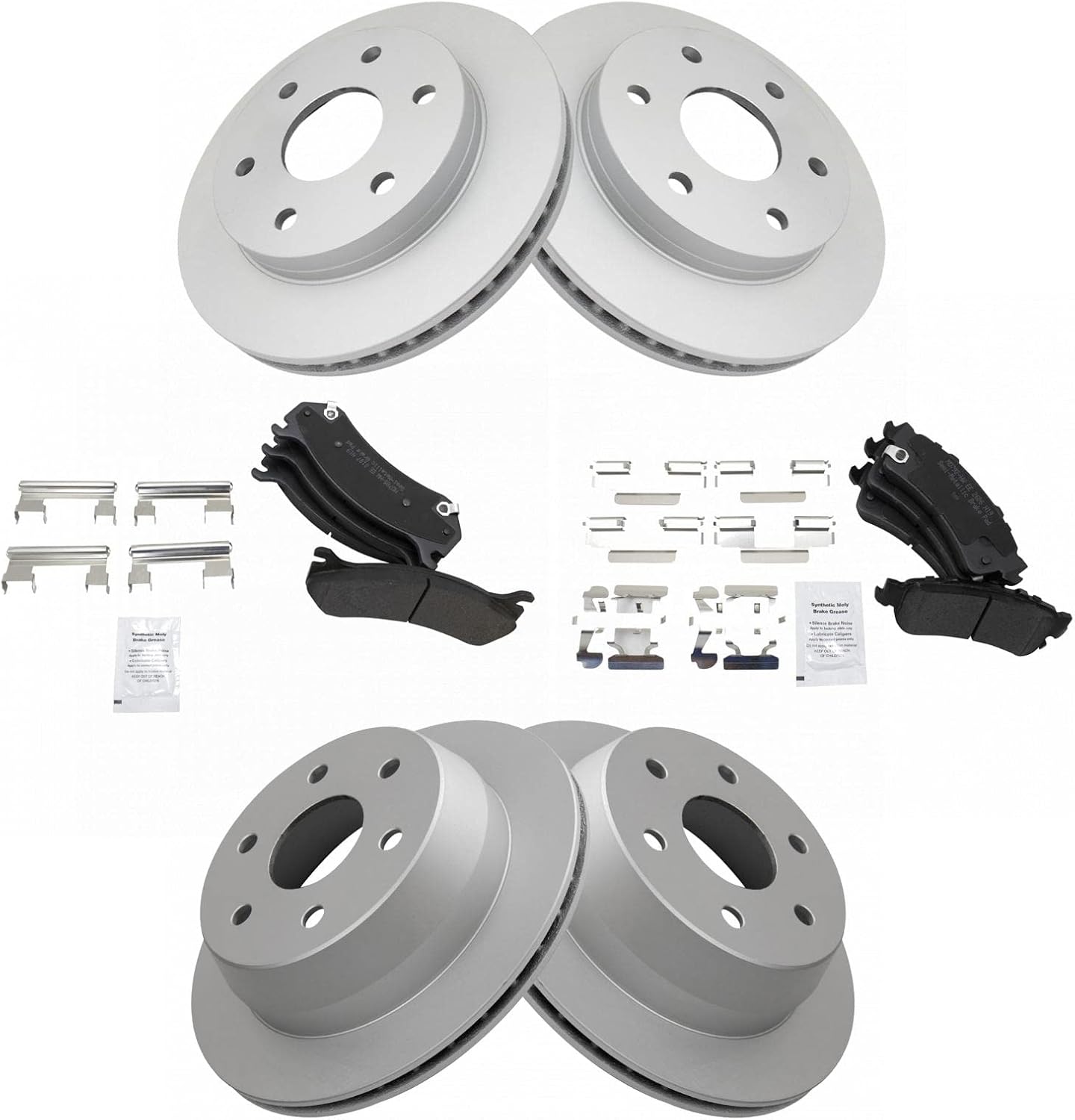 TRQ Front & Rear Metallic Disc Brake Pads & Rotor Kit for GM Trucks