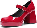 DREAM PAIRS Women High Chunky Platform Mary Jane Heels - Retro Style