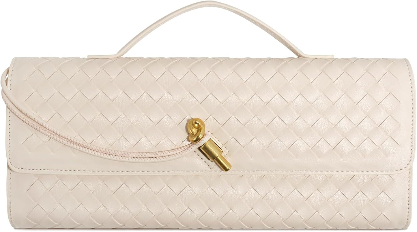 Woven Clutch Purses for Women - Elegant Leather Evening Bag