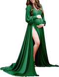 Dedysler Maternity Gown Long Sleeve Sweetheart Maxi - Photoshoot
