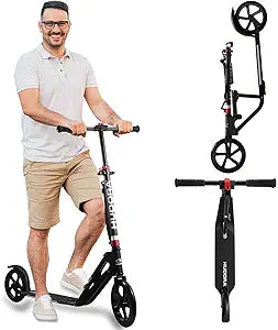 Hudora Scooter for Adults - Lightweight Folding Kick Scooter