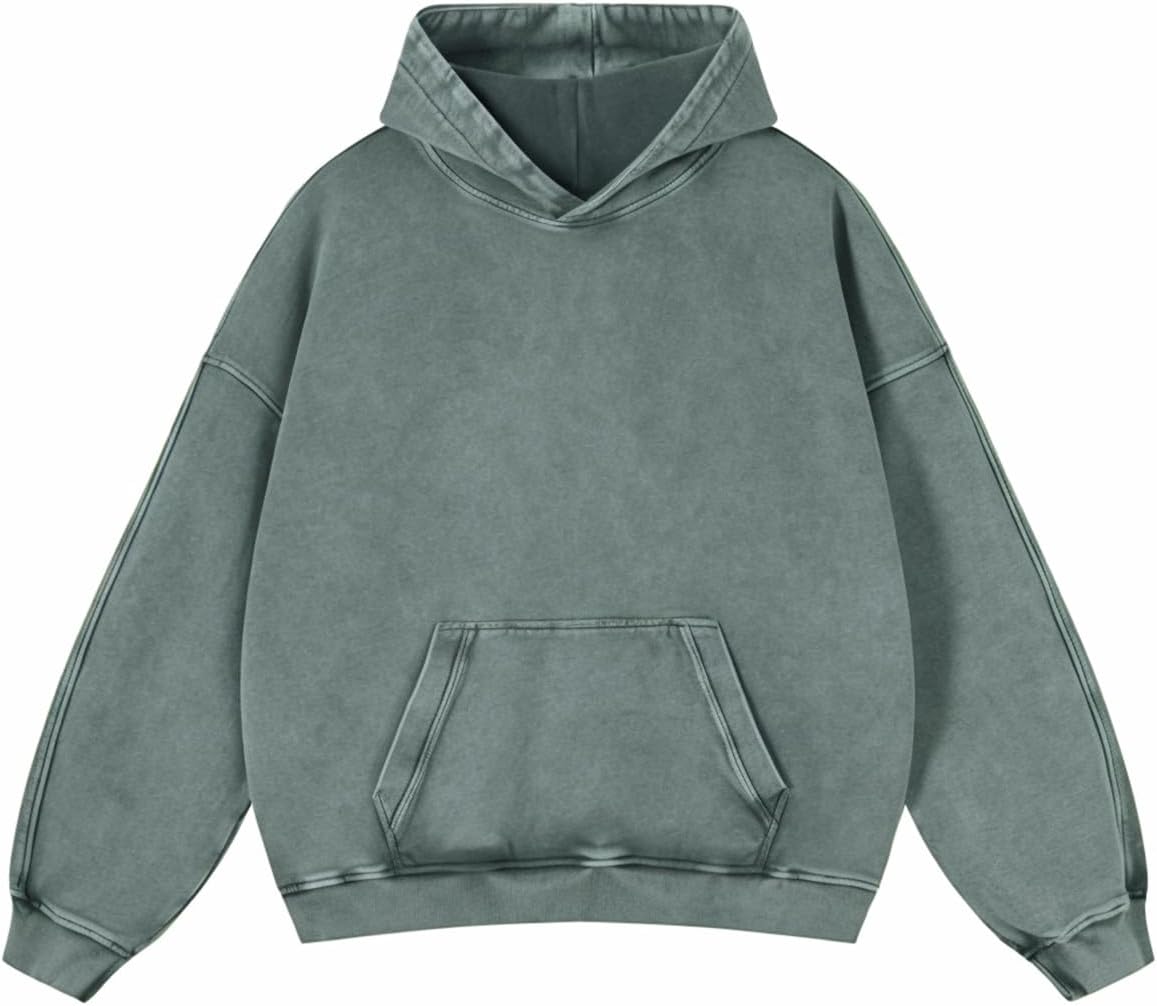 Mens Oversized Hoodies Pullover for Trendy Vintage Style