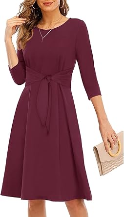 Moyabo Women's A Line Swing Midi Skater Dress for All Occasions