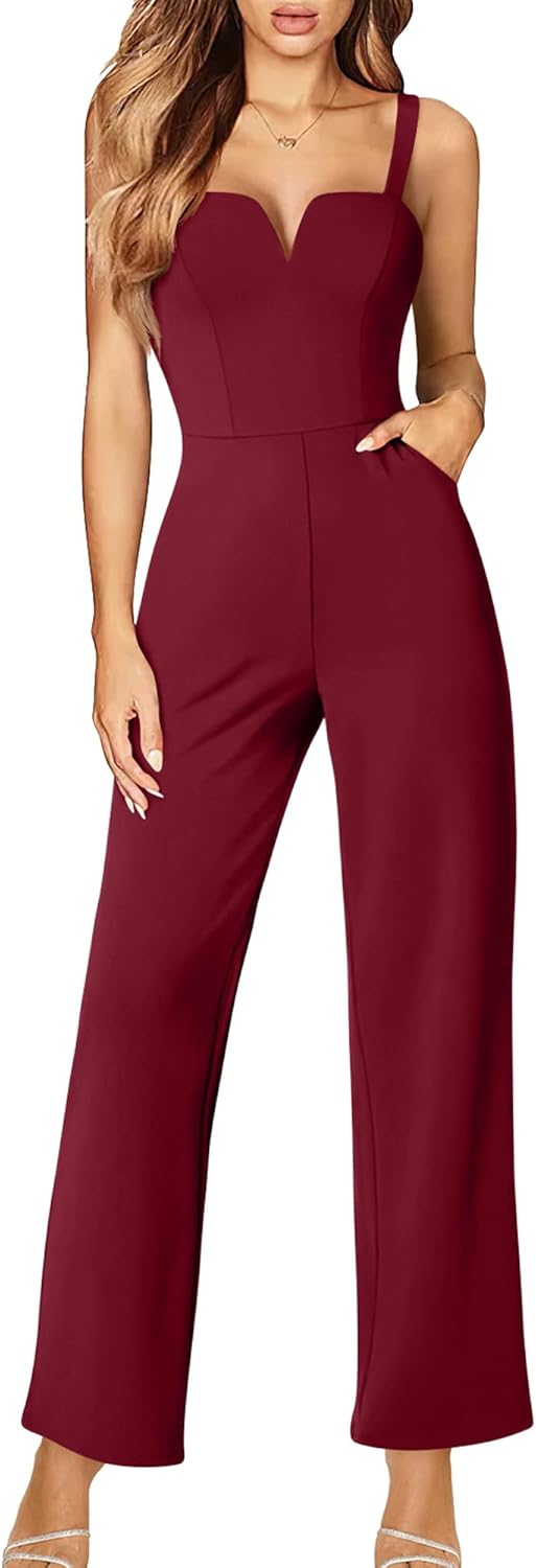 DAAWENXI Women's Casual Tank Top Jumpsuit with Pockets