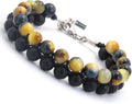 Tiger Eye Hematite Obsidian Bracelet for Men - Durable Crystal Beads