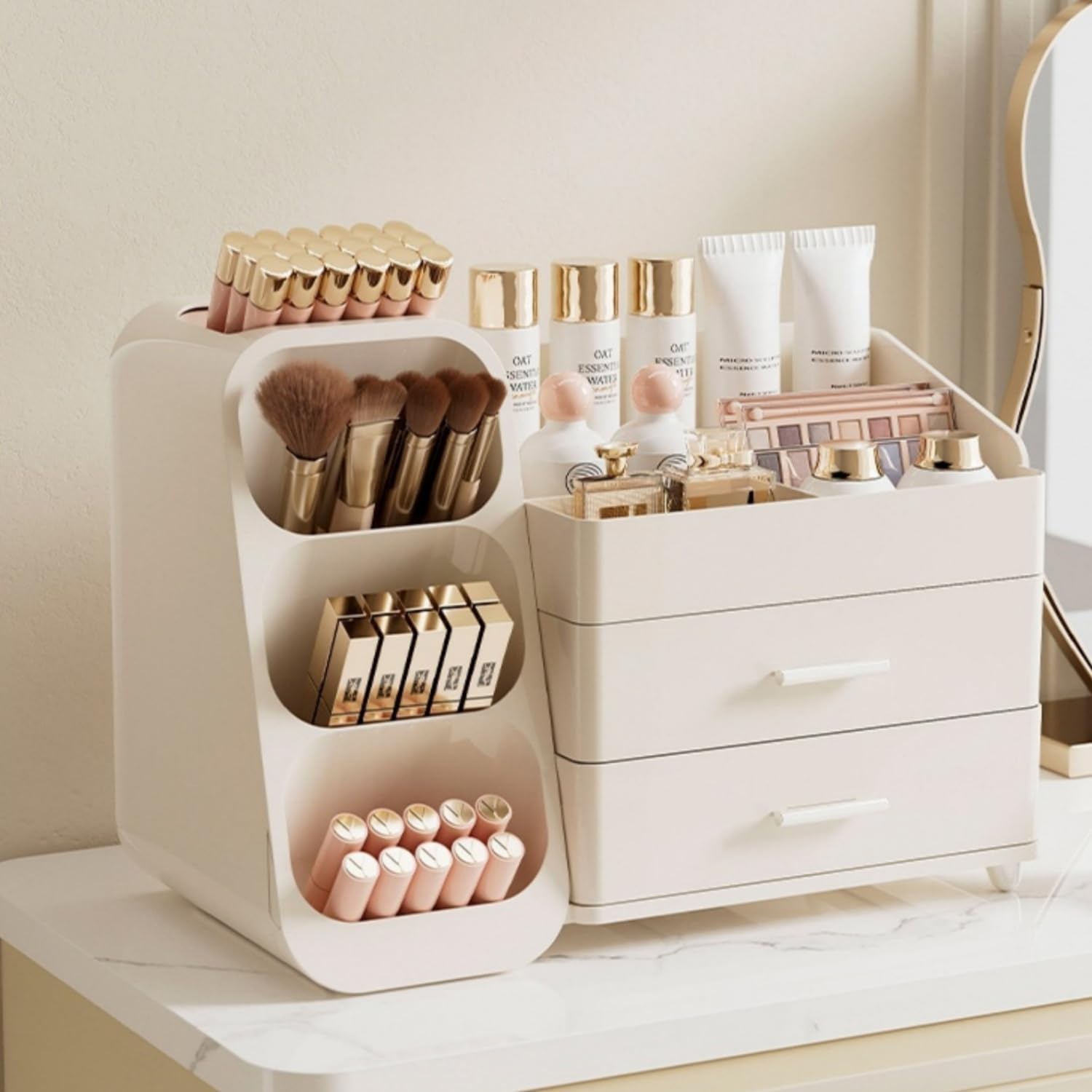 Makeup Organizer with Drawers for Vanity and Bathroom Storage