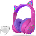Kids Cat Ear Headphones with Bluetooth 5.4 - Light Up RGB Fun