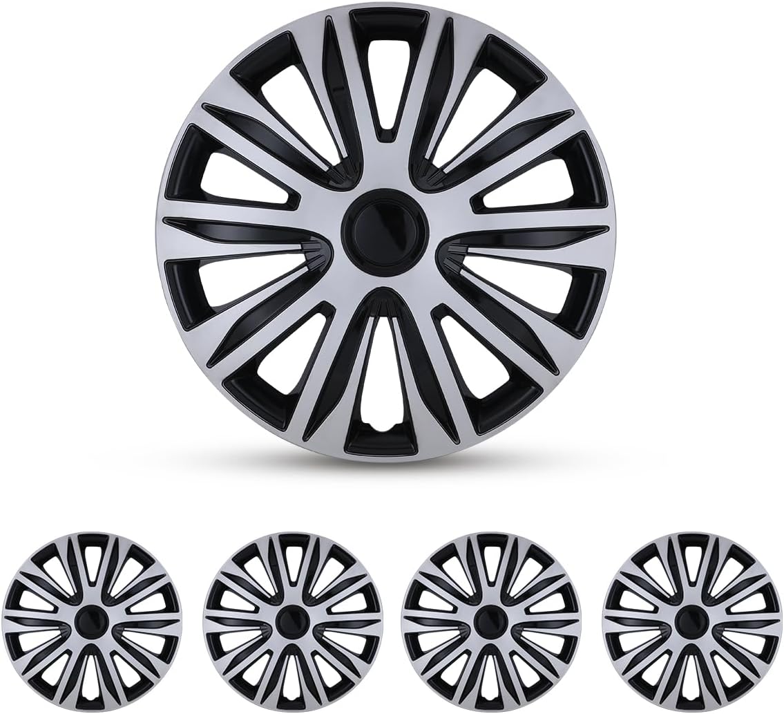 WOLFSTORM 17 Inch Hubcaps Set of 4 for Cars, Trucks, SUVs