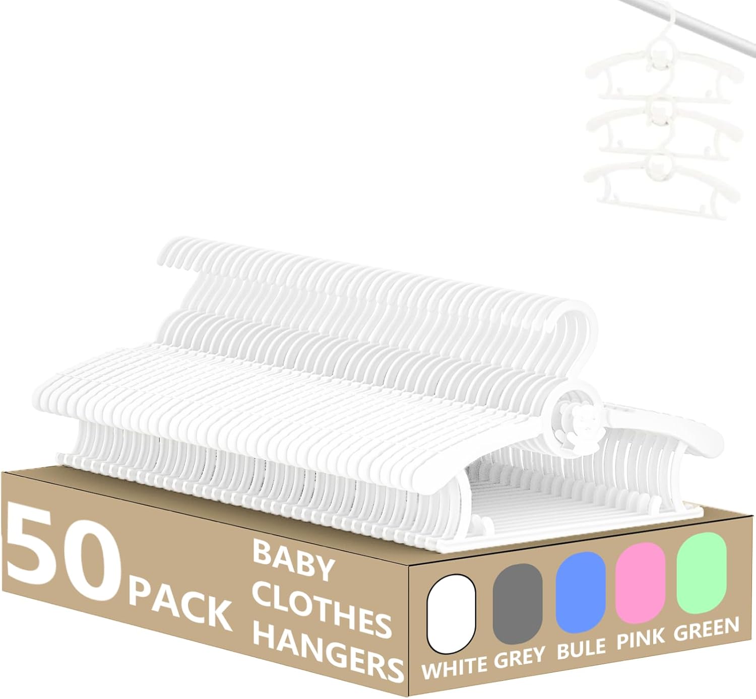 HGYZE Baby Hangers for Closet - 50pcs Adjustable Non-Slip Hangers