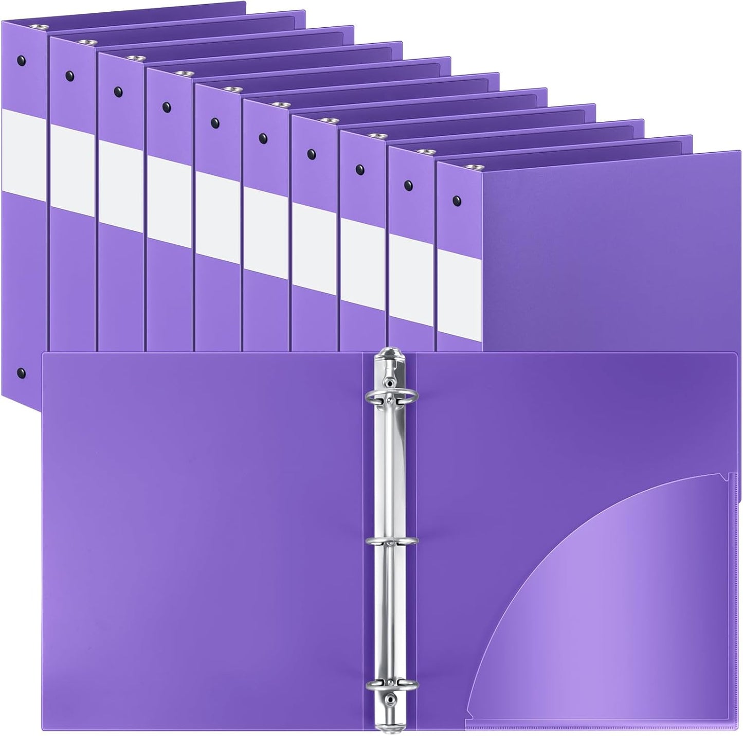 Henoyso 12 Pcs 1.5 Inch Plastic Round Binder for School Use