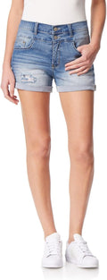 WallFlower Women's Sassy Denim Shorts High-Rise - Ultra Soft Fit