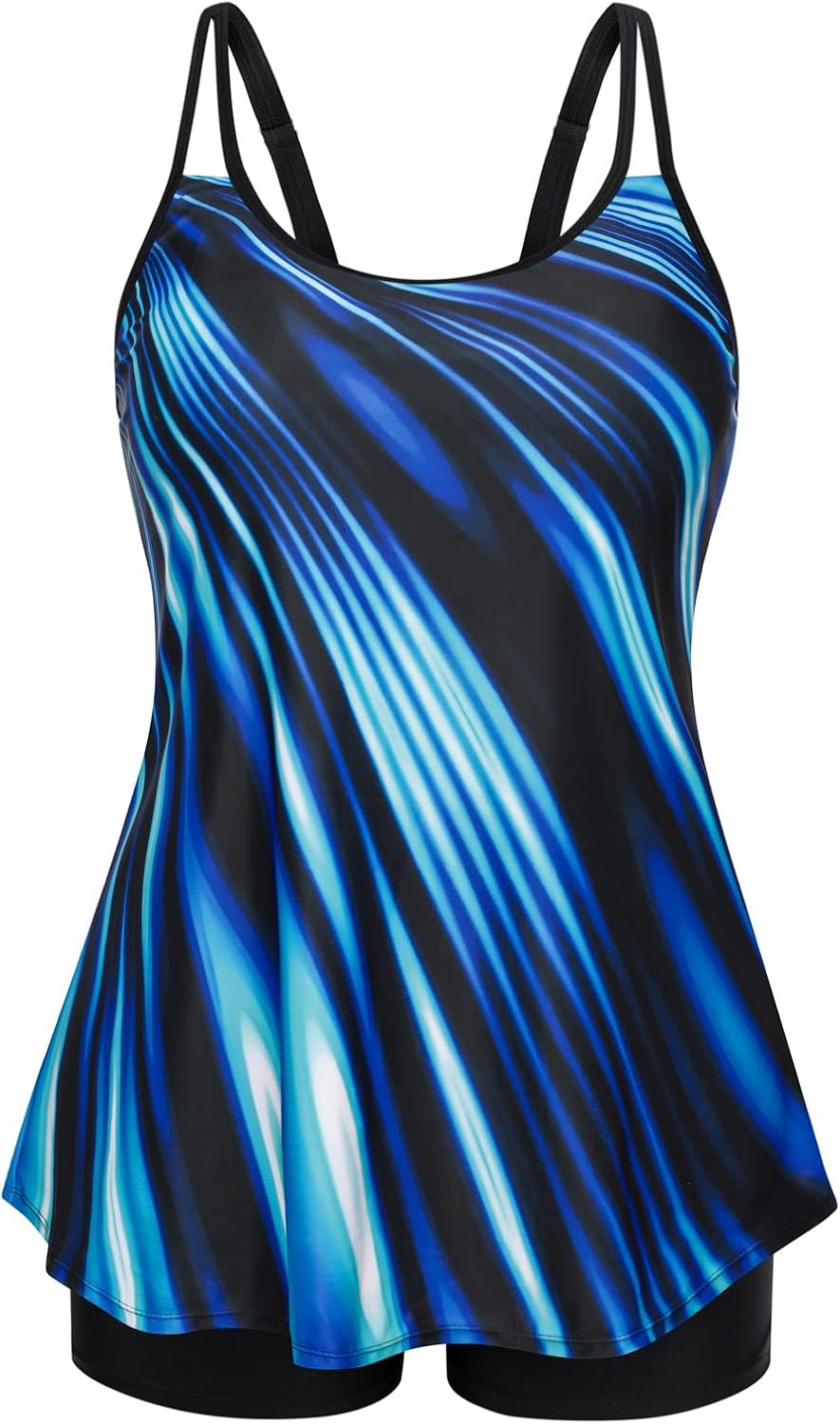 Hanna Nikole Plus Size Tankini Swimsuit for Women with Boy Shorts
